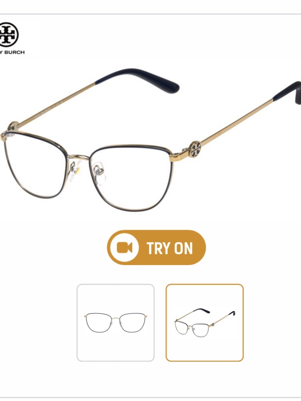 Tory Burch Cat Eye Eyeglass Frames in Gold and Navy - TY1067